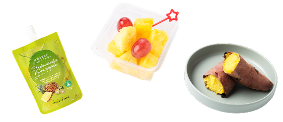 こんにゃくゼリー・果物・焼き芋等