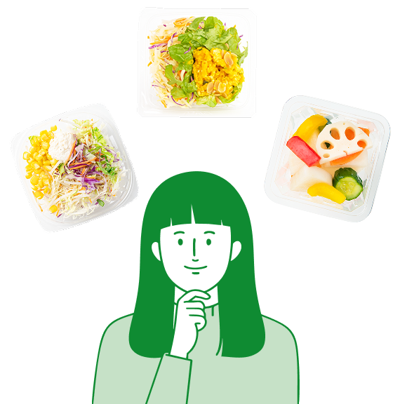 サラダ中心のラインナップ