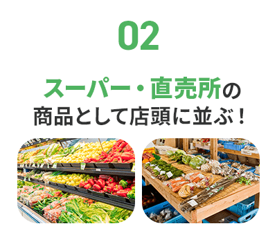 スーパー・直売所の商品として店頭に並ぶ!