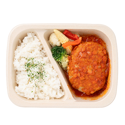 トマトチーズインハンバーグ弁当の画像